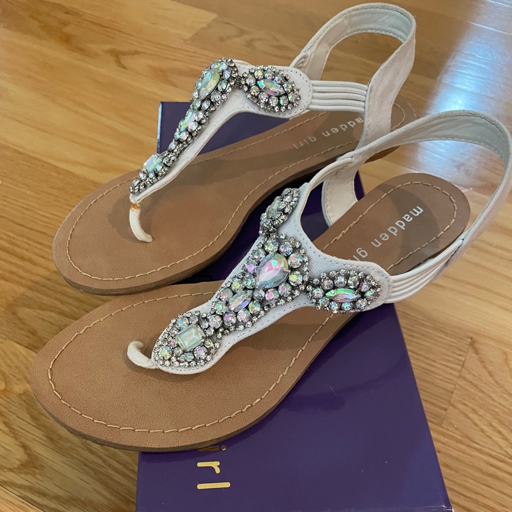 Like new Madden girl rhinestone sandals size 7